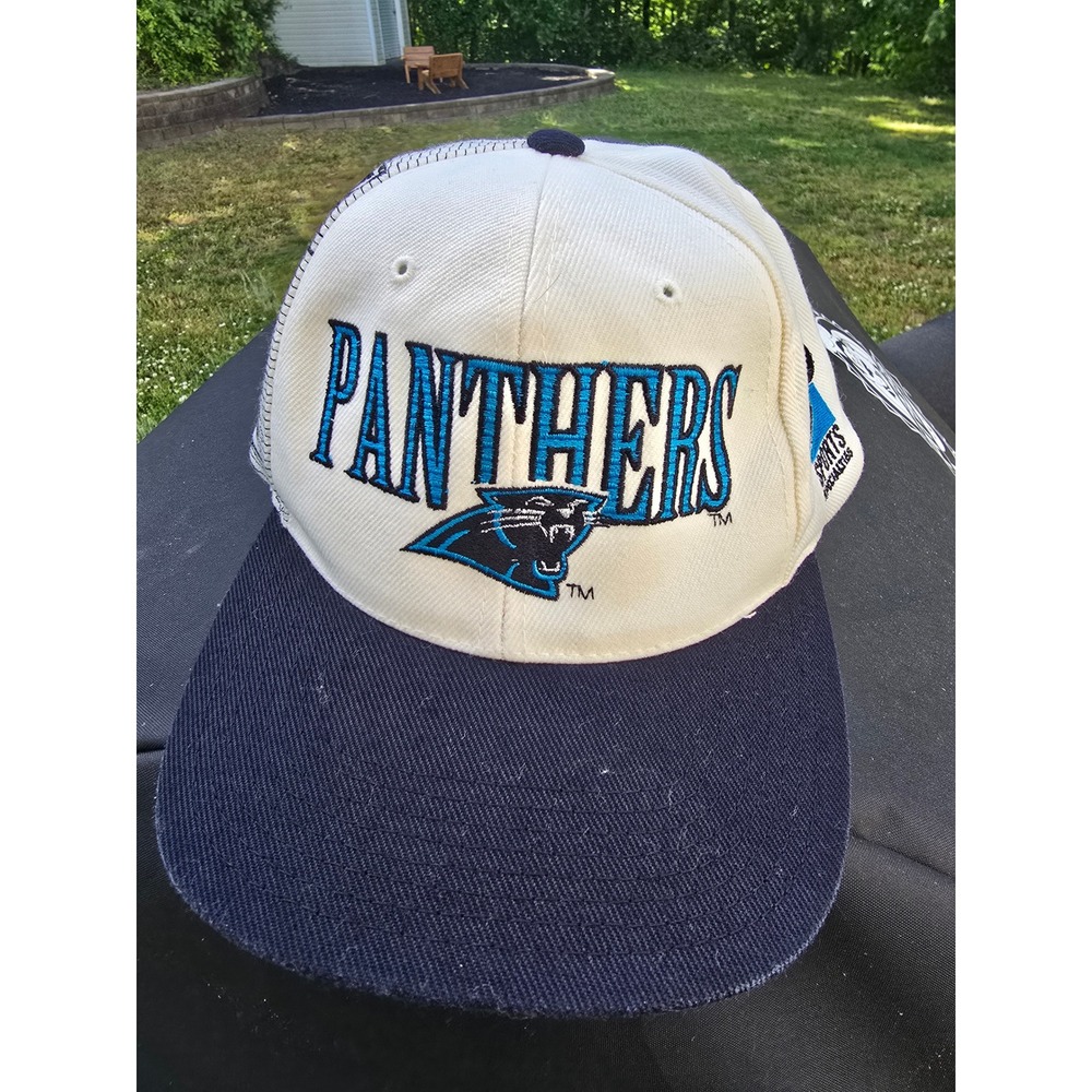 Vintage Carolina Panthers Sports Specialties Snapback Hat NFL ProLine White Navy